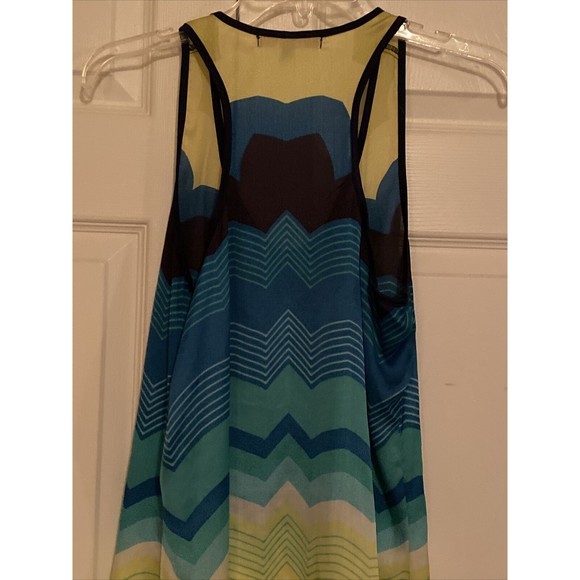 HeartSoul HS Asymmetrical Boho Crochet Sleeveless Blouse Striped M Medium - Picture 9 of 10